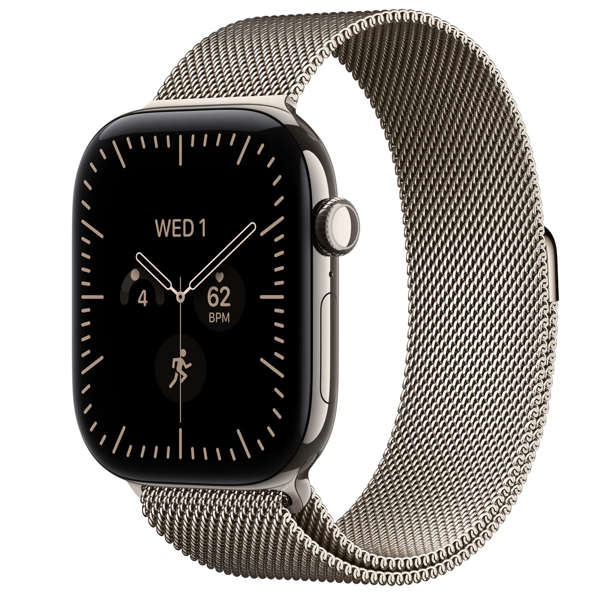 APPLE WATCH SERIES 12 GPS + CELLULAR 46MM NATURAL TITANIUM CASE WITH NATURAL MILANESE LOOP - M/L