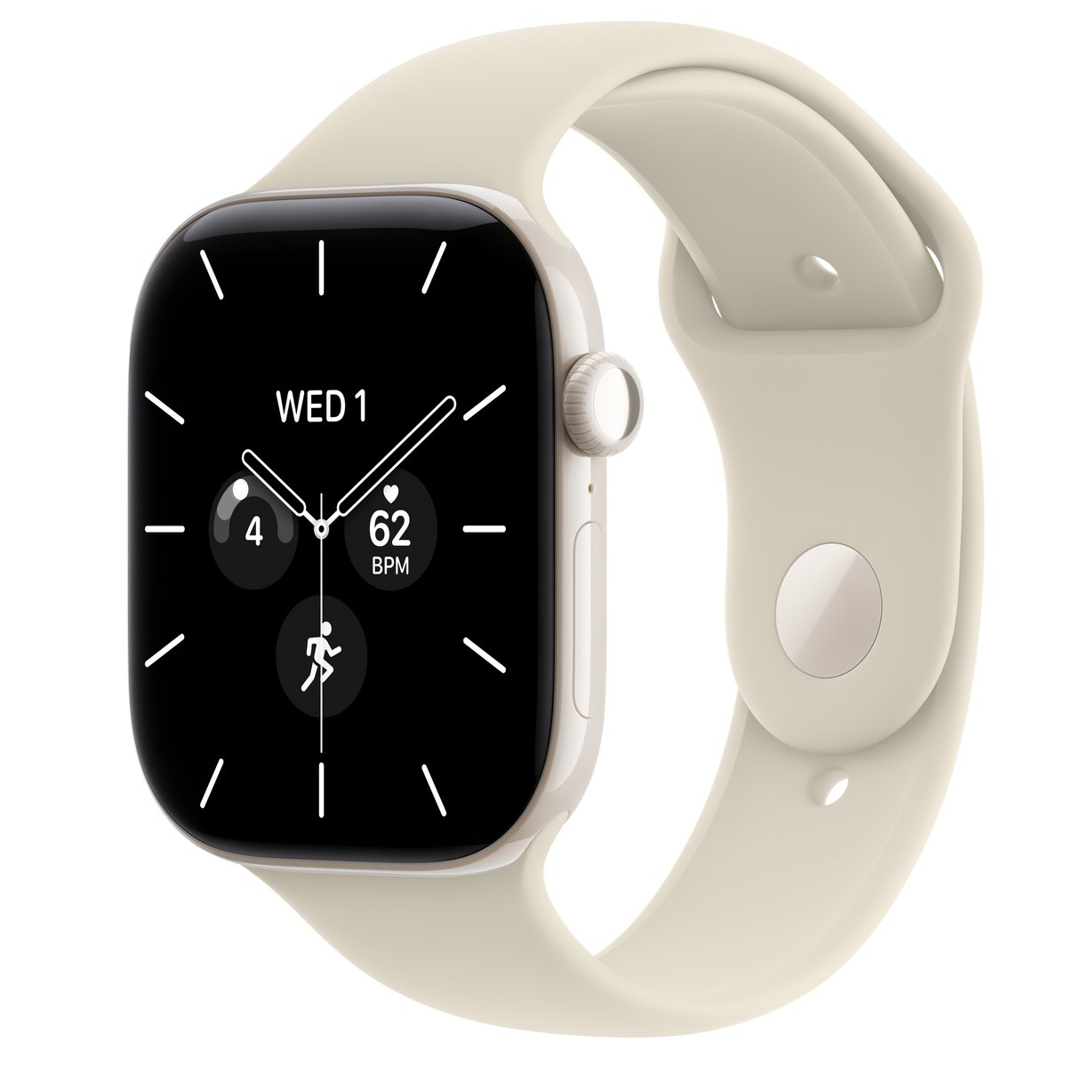 APPLE WATCH SERIES 12 GPS + CELLULAR 46MM PEARL WHITE CERAMIC CASE WITH SAND SPORT BAND - S/M