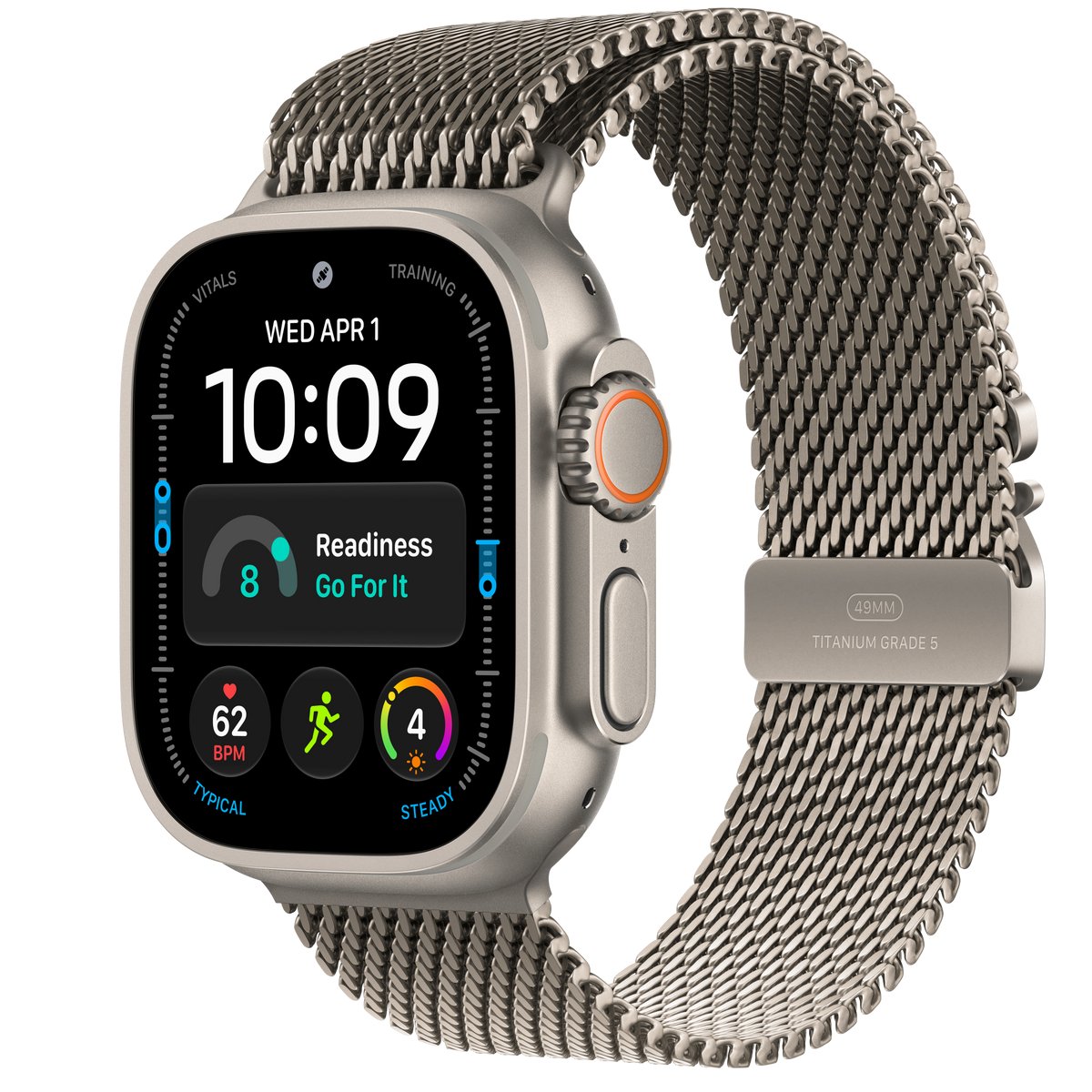APPLE WATCH ULTRA 4 GPS + CELLULAR 49MM NATURAL TITANIUM CASE WITH NATURAL TITANIUM MILANESE LOOP - L