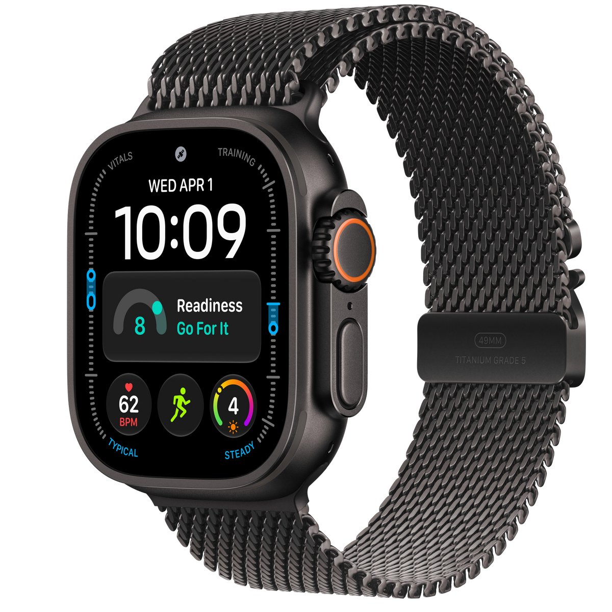APPLE WATCH ULTRA 4 GPS + CELLULAR 49MM BLACK TITANIUM CASE WITH BLACK TITANIUM MILANESE LOOP - S