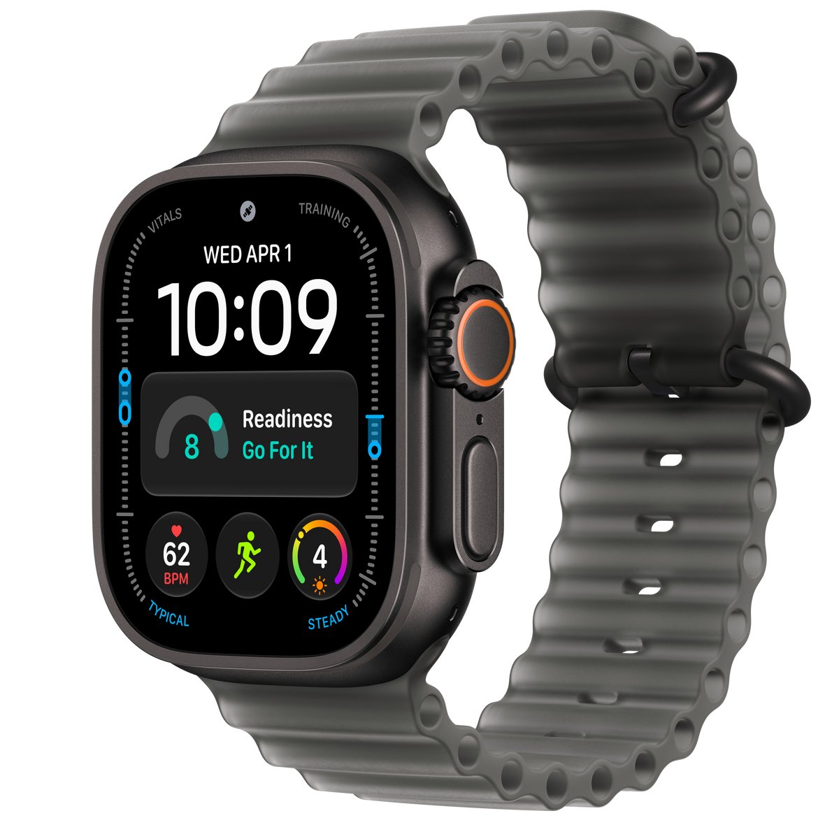 APPLE WATCH ULTRA 4 GPS + CELLULAR 49MM BLACK TITANIUM CASE WITH TRANSLUCENT BLACK OCEAN BAND