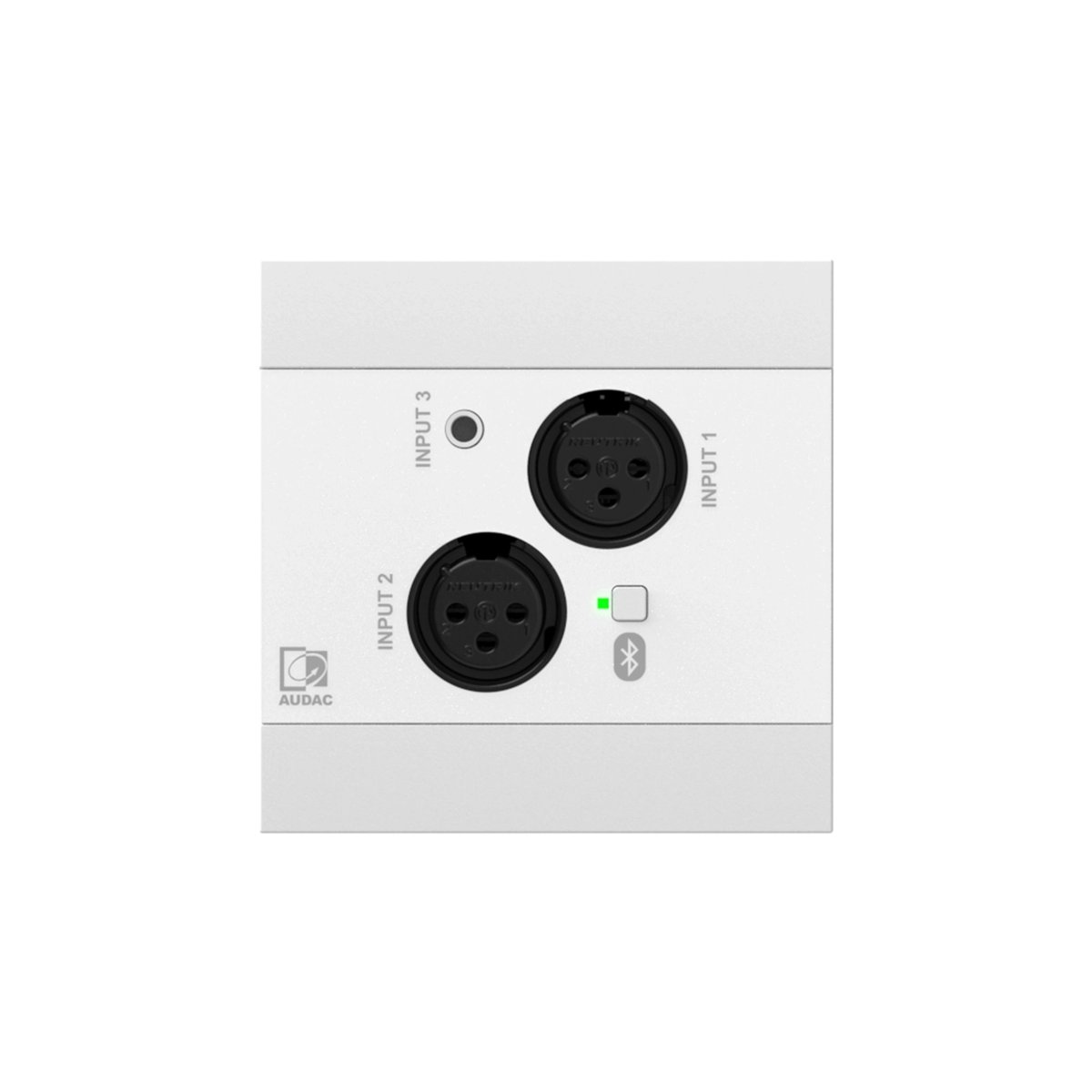 Audac Network input panel - 2 x XLR + 3.5 mm jack + BT (4 CH) White version