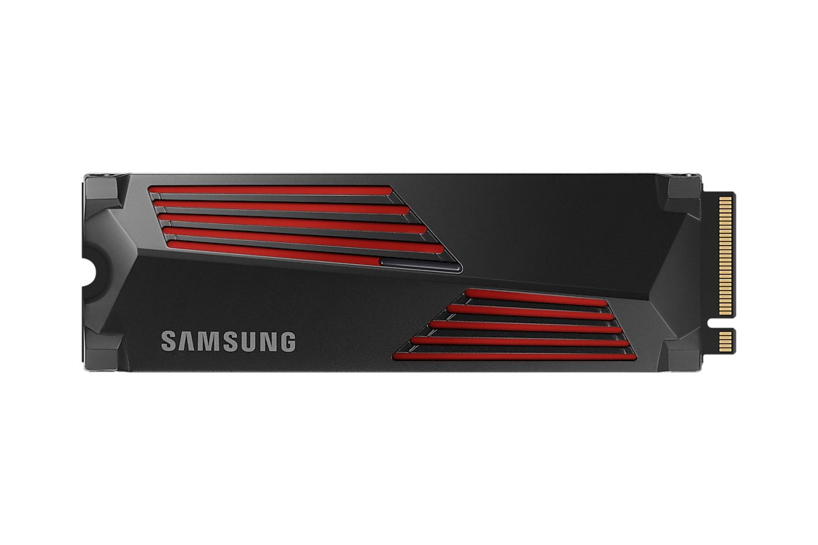 Samsung SSD SAMSUNG MZ-V9P1T0CW 990 PRO 1 TB NVMe SSD W/Heatsink - Read Speed up to 7450 MB/s; Write Speed to up 6900 MB/s; Random Read up t