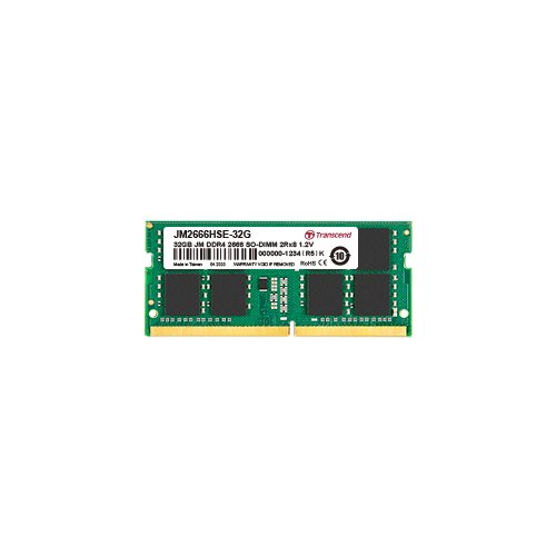 Transcend 32GB Jet Memory DDR4 2666MHz Notebook So-DIMM 2RX8 2GX8 CL19