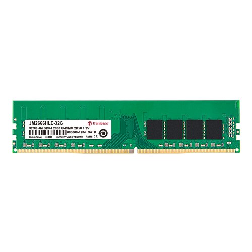 Transcend 32GB Jet Memory DDR4 2666MHz Desktop UDIMM 2RX8 2GX8 CL19