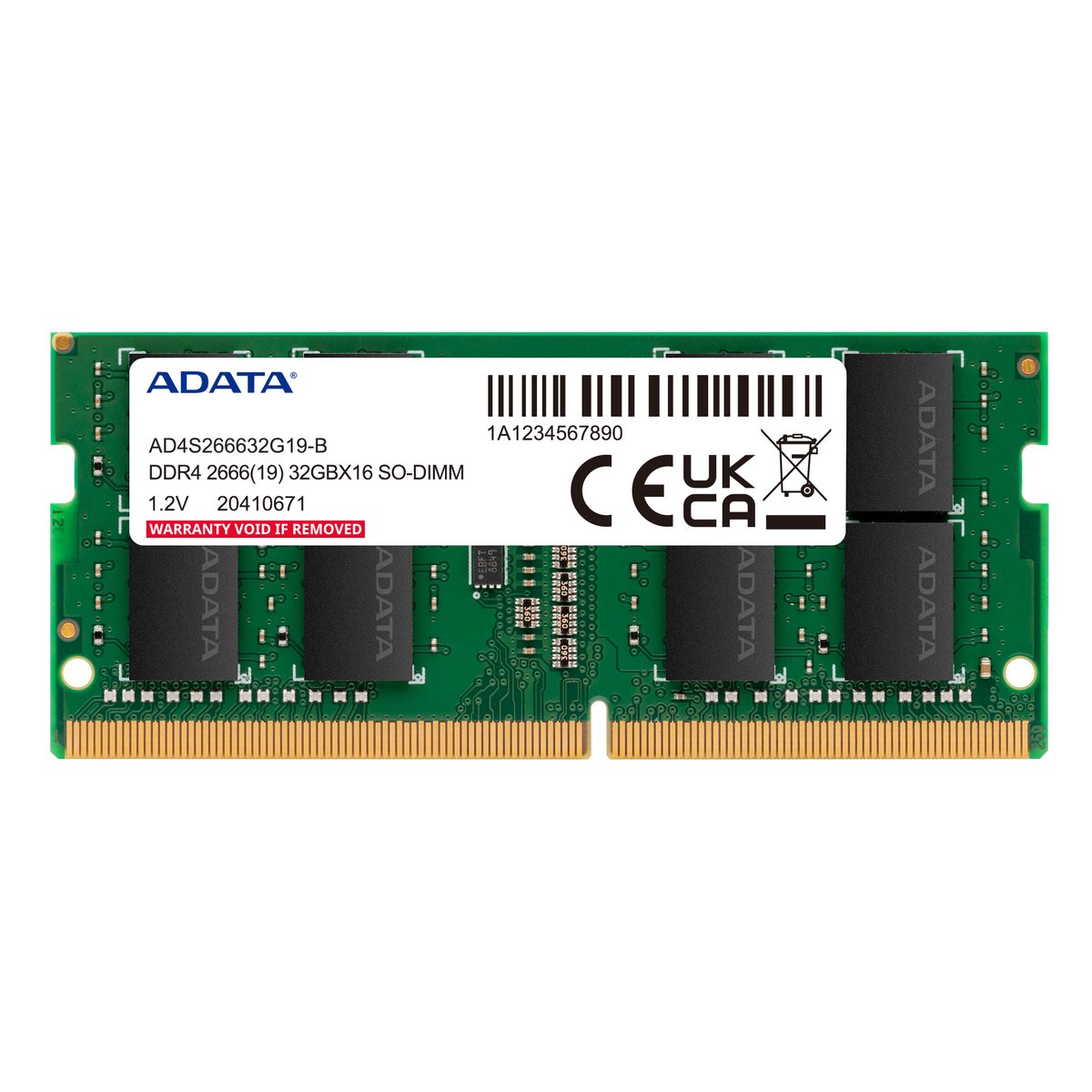 Adata AD4S2666732G19 / AD4S266632G19 Ddr4 Nb so-dimm Valueram , 32Gb ddr4-2666 (pc4-21330) , dual rank x8 , CL19 - 260pin , 1.2V - lifetime warranty - Retail pack