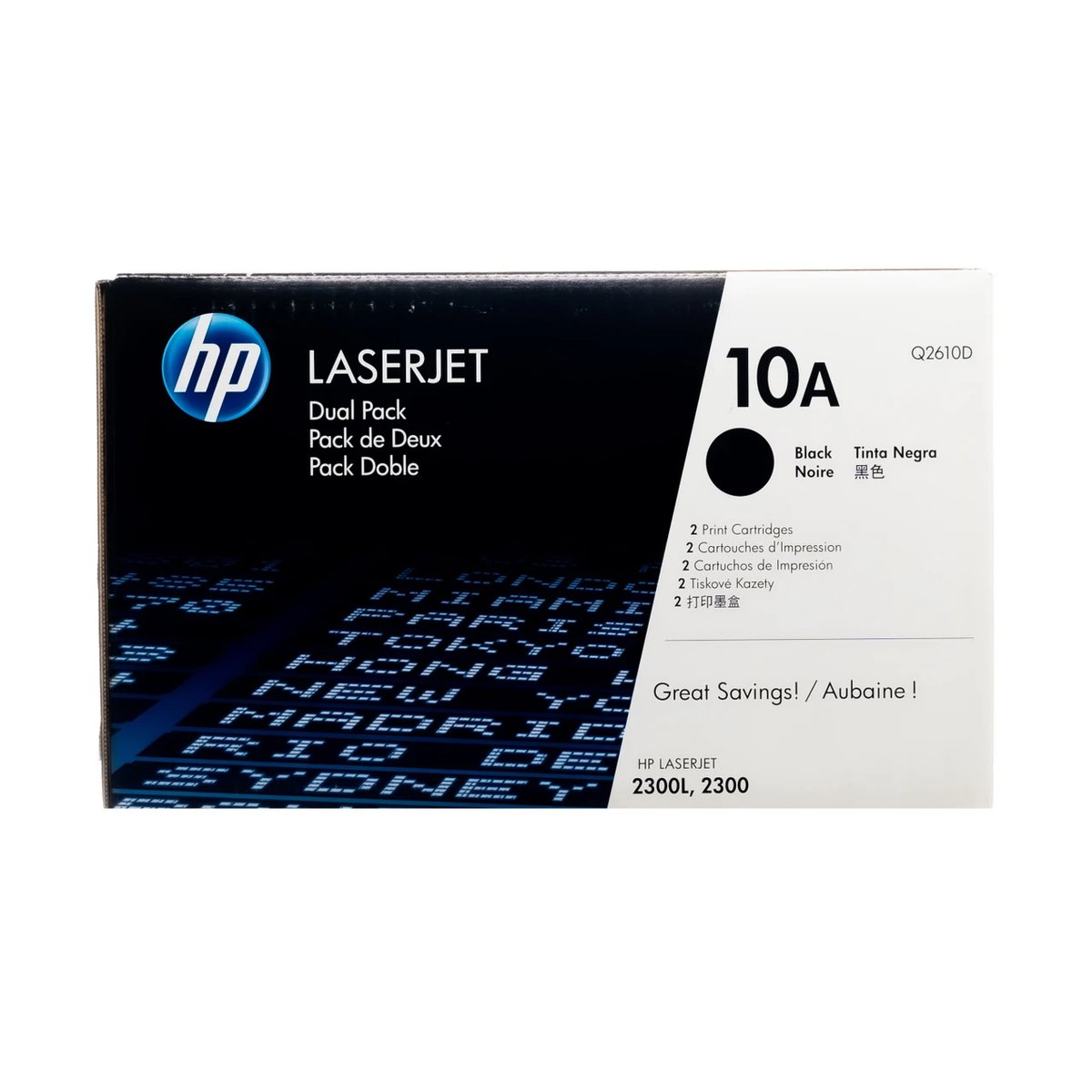 HP Q2610D - 2 x no.10a black toner , Dual pack , 6000pages - for HP laserjet 2300
