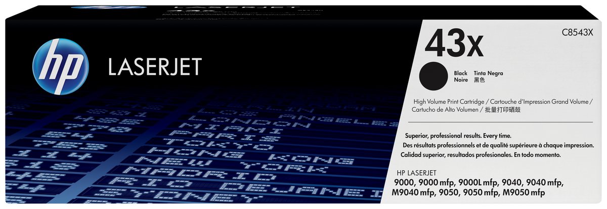 HP Q8543X no.43X black toner , 30000pages - for HP laserjet 9000 series , 9040 series , 9050 series , 9100 series, M9040mfp, M9050mfp