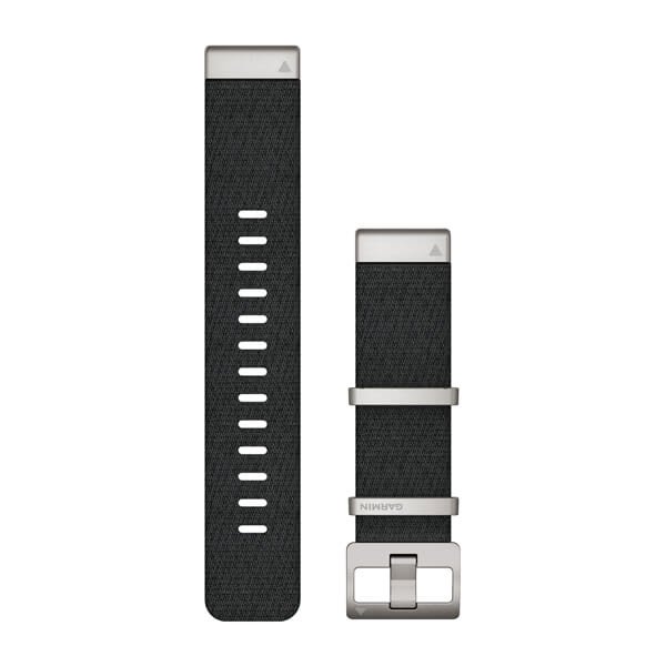 Garmin QuickFit 22mm Jacquard Weave Nylon Strap - Hthrd Blk w/Silver buckle (MARQ)