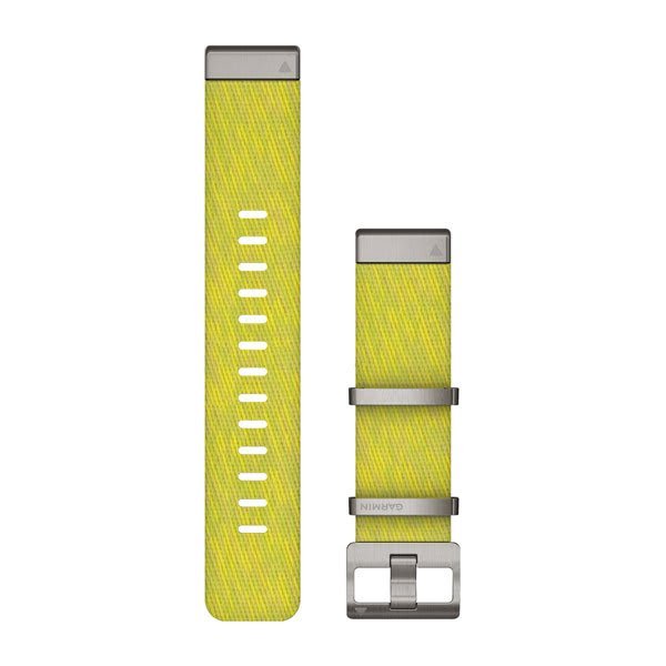 Garmin QuickFit 22m Jacquard Weave Nylon Strap - Yellow/Green (MARQ)