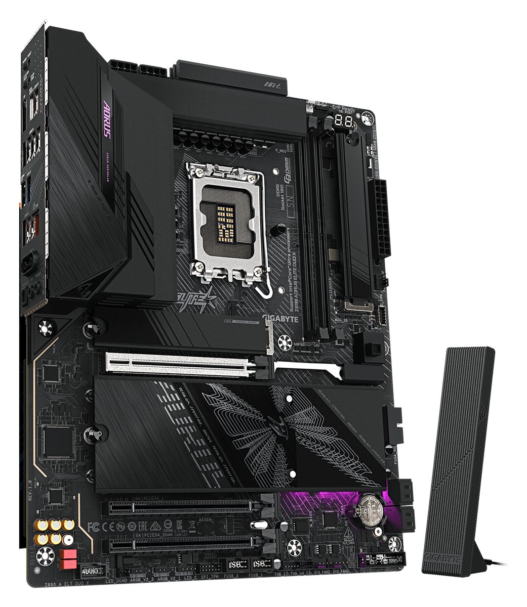 Gigabyte Z890 Aorus Elite Duo X WiFi - 2x DDR5, 5x M.2, LGA1851, ATX
