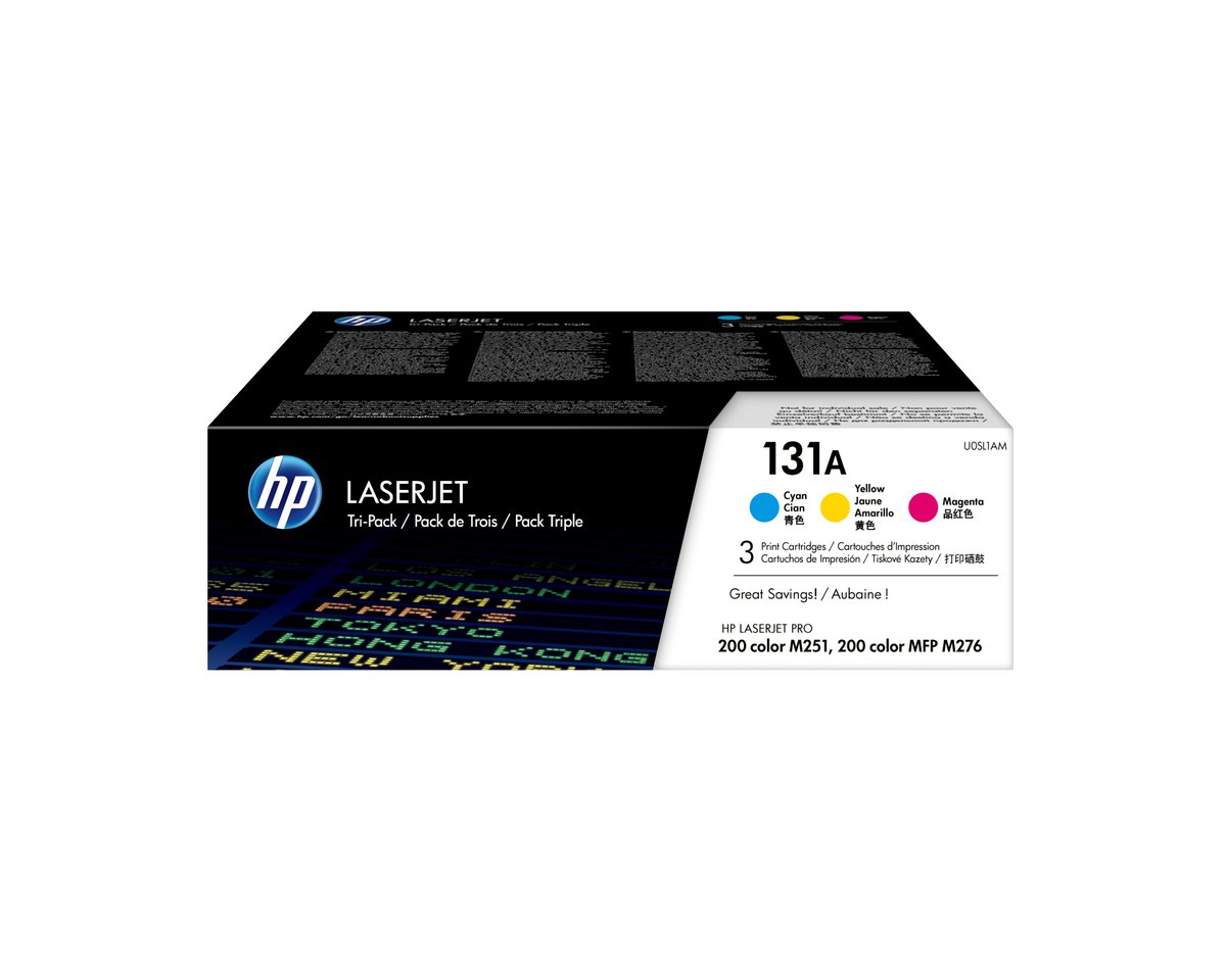 HP U0SL1AM no.131A Cyan+Yellow+Magenta toner , 1800pages - for HP color laserjet M276 series, M251 series