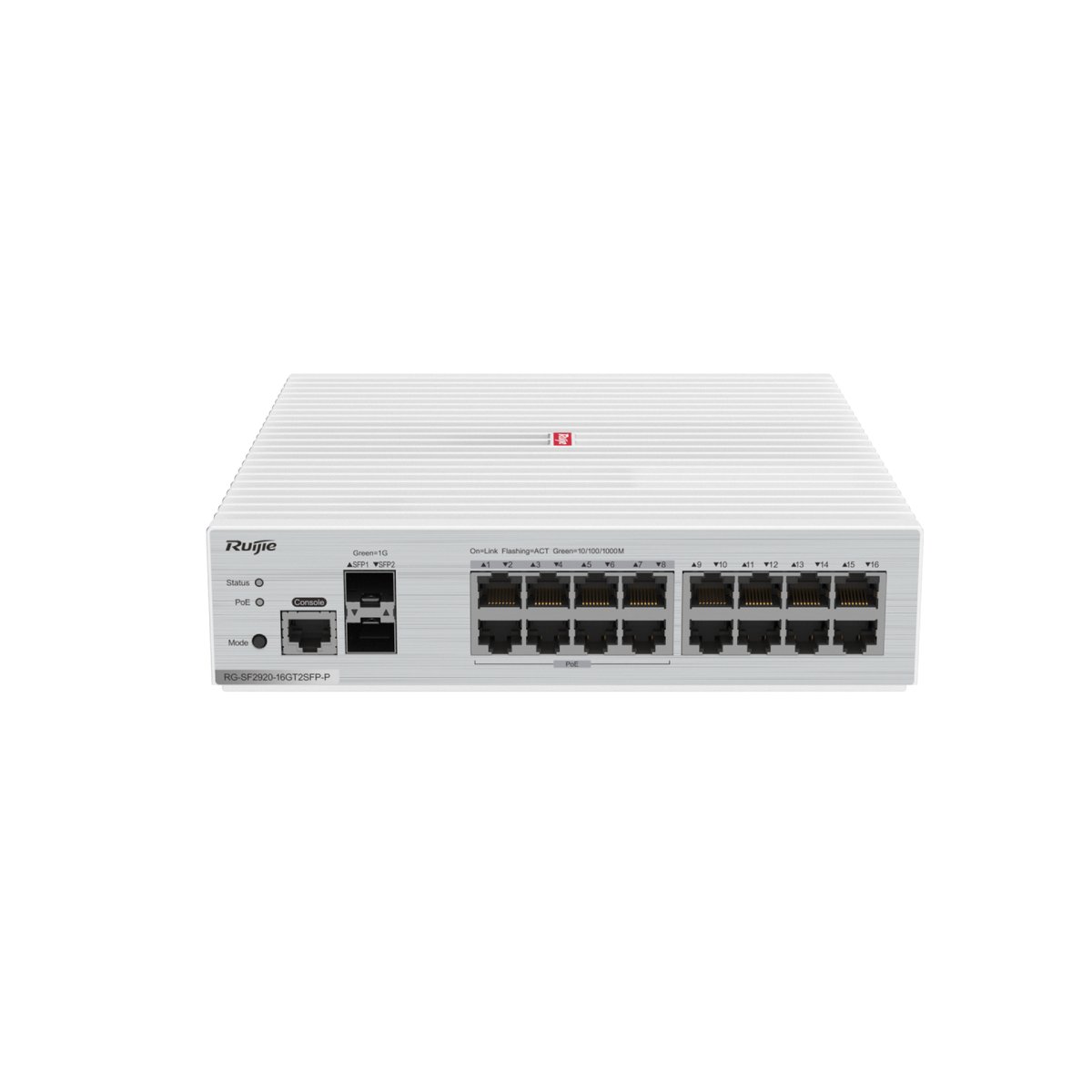 RUIJIE RG-SF2920-16GT2SFP-P 16-PORT GE ALL-OPTICAL POE SWITCH, 2 GIGABIT UPLINK OPTICAL PORTS