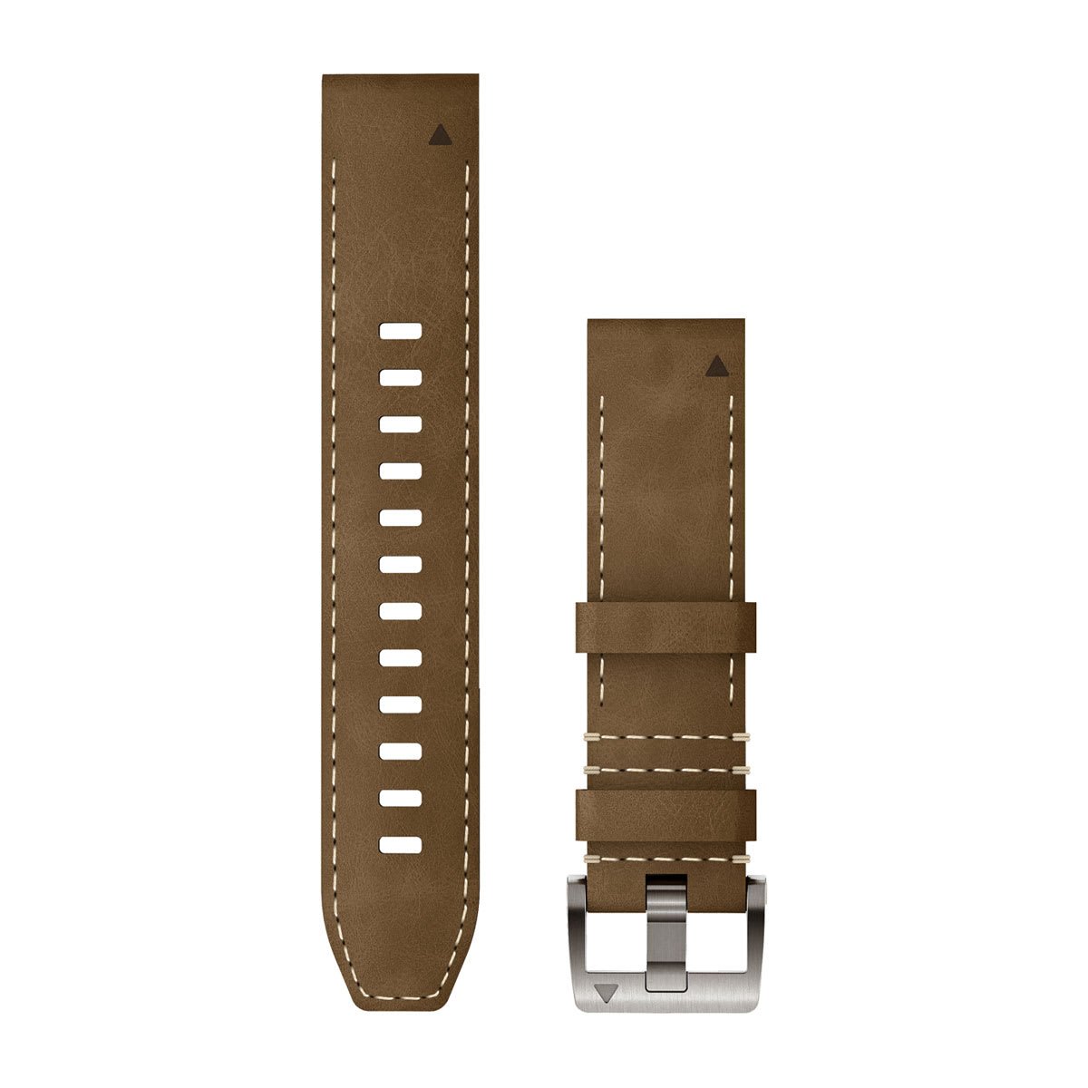 Garmin QuickFit® 22 Watch Straps, Leather/FKM Hybrid Strap, Tundra/Black (MARQ II)