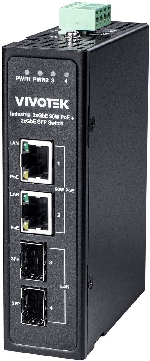 Vivotek Industrial 2 x 90W bt PoE + 2 x SFP Switch