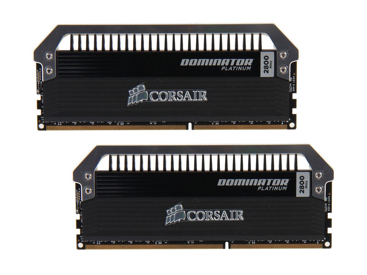 Corsair CMD8GX3M2A2800C12 / CMD8GX3M2B2800C12 , dominator Platinum with DHX technology + with white LED light bar + DHX Pro / corsair link connector , 8 layers PCB design , 4Gb x 2 kit - support Intel XMP ( eXtreme Memory Profiles ) , ddr3-2800 , CL12 , 1.65v - 240pin - lifetime warranty
