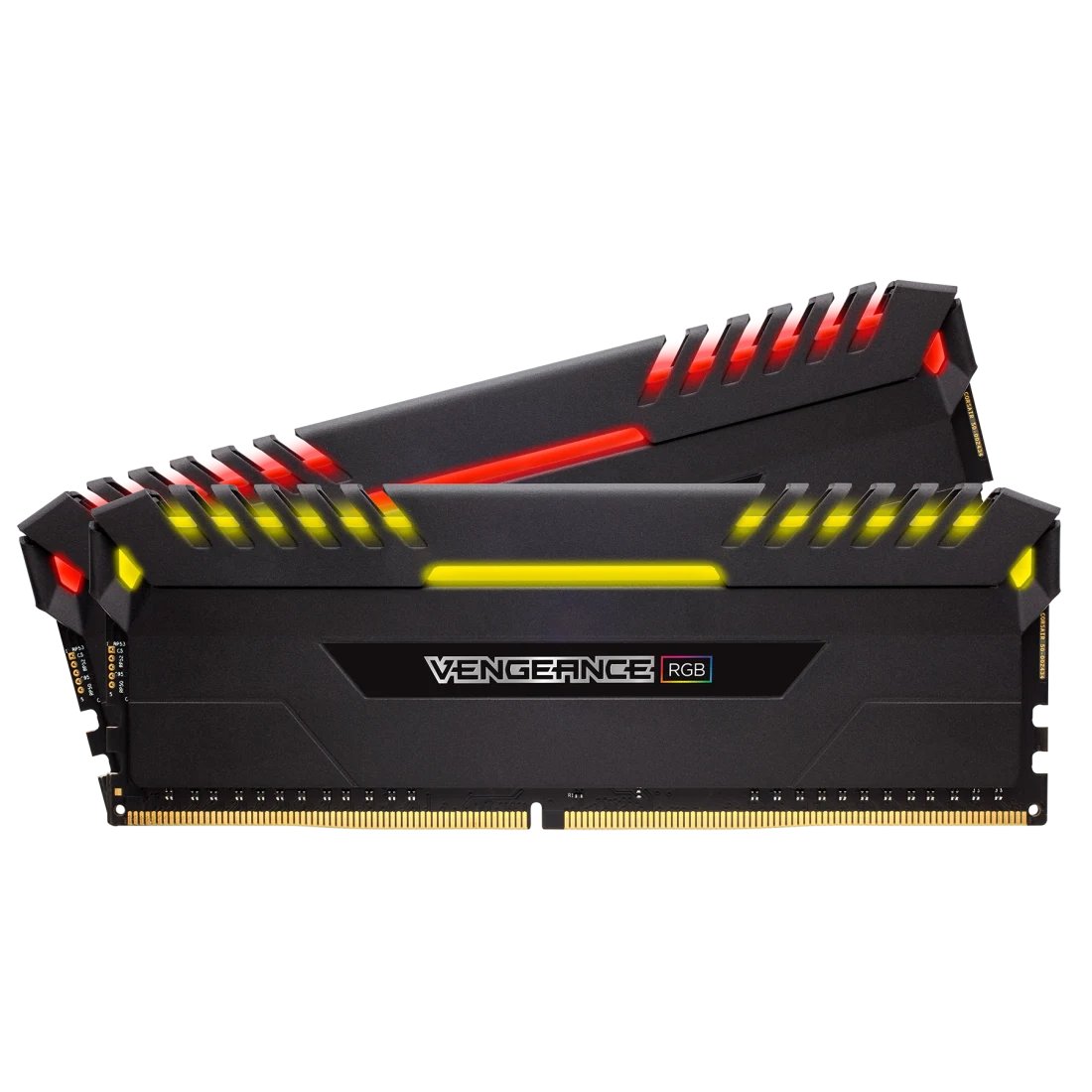 Corsair CMR16GX4M2A2666C16 vengeance RGB led - black heatsink , 8Gbx2 kit - with 8-layer PCB , support Intel XMP ( eXtreme Memory Profiles ) , Ddr4-2666 ( pc4-21300) , CL16 , 1.2v - 288pin - lifetime warranty