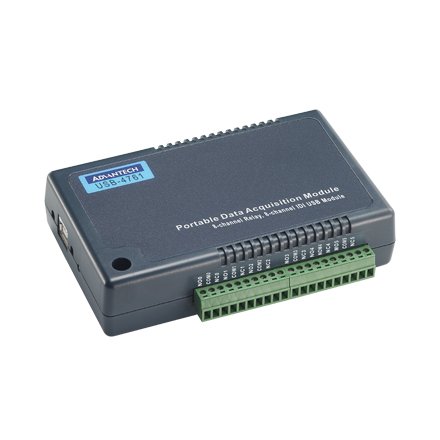 Advantech 8-CH Relay And 8-CH Isolated Digital Input USB Module With LED Indicators, Portable And USB-Powered and 1X Lockable USB Cable For Secure Connection Included - Blue Colour