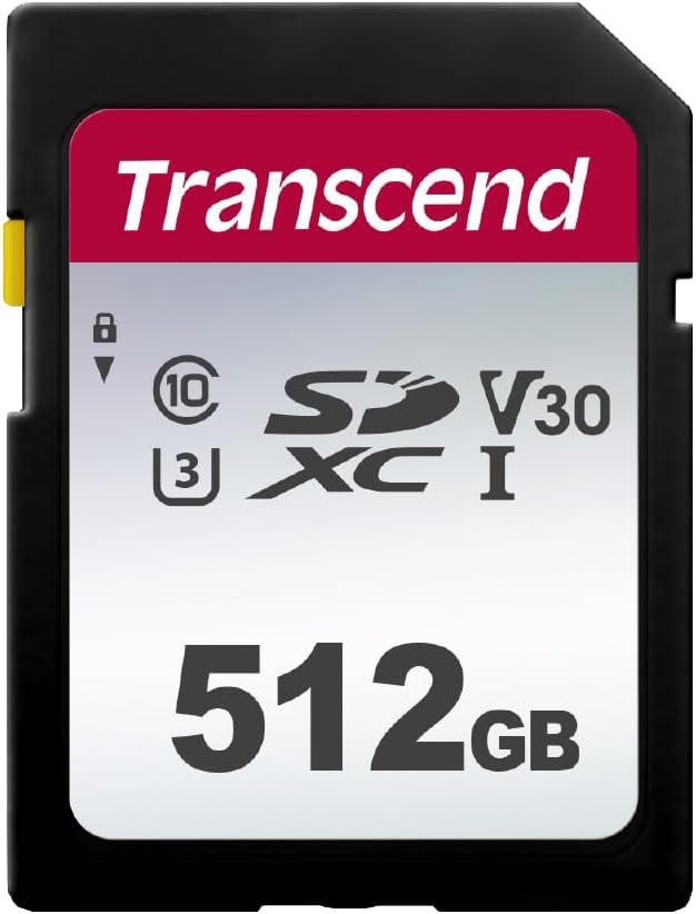 Transcend 300s 512GB Uhs-1 Class 10 U1 U3 V30 Sdxc Card 3d Nand