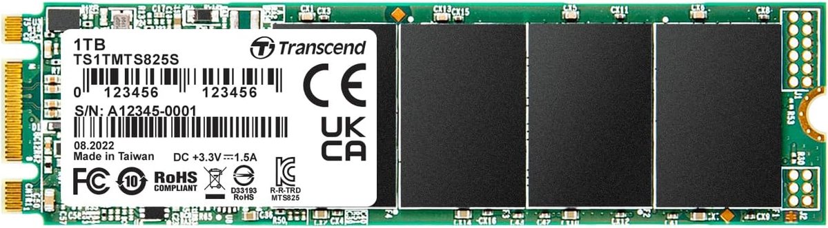 Transcend 1 Tb MTS825S M.2 SATA3 2280 SSD - Cacheless TLC