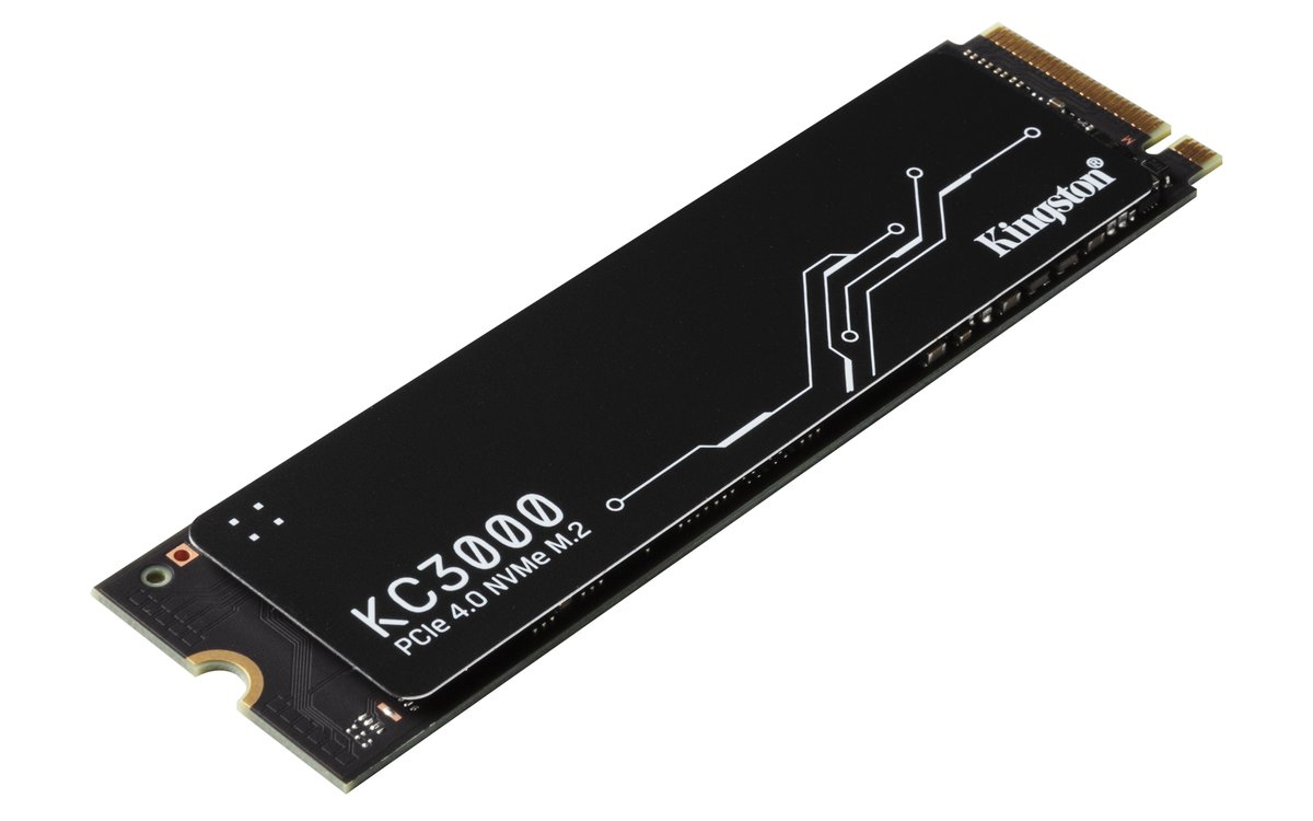 Kingston 1TB KC3000 M.2 SSD - 3D TLC NAND , PCIe Gen4 x4 NVMe , M.2 2280 (22x80x2.21mm) with low profile aluminum heat spreader , Phison E18 controller with 1024MB DDR4 Cache , Sequential R/W: 7000/6000MB/s , Random 4K R/W: 900000/1000000 ioPS , TBW: 800TB , MTBF: 2M hrs , 5-Year Warranty