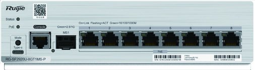 RUIJIE RG-SF2920U-8GT1MS-P 8-PORT GE ALL-OPTICAL POE SWITCH, 1 2.5G UPLINK OPTICAL PORT