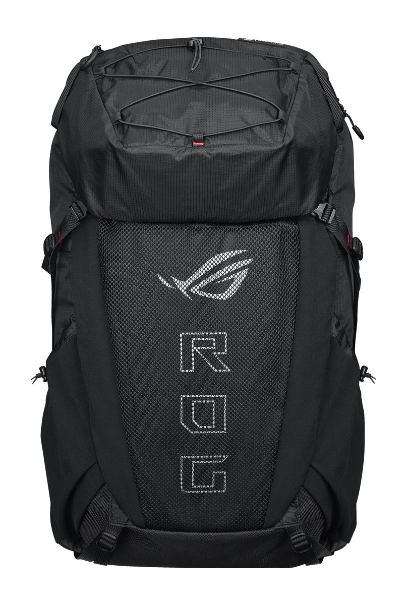 ASUS Consumer ASUS BP3800 ROG ARCHER ERGOAIR Backpack|40l Storage|Up to 18 inch|Heavy duty breathable foam backrest padded|Black|Tech pouch fo