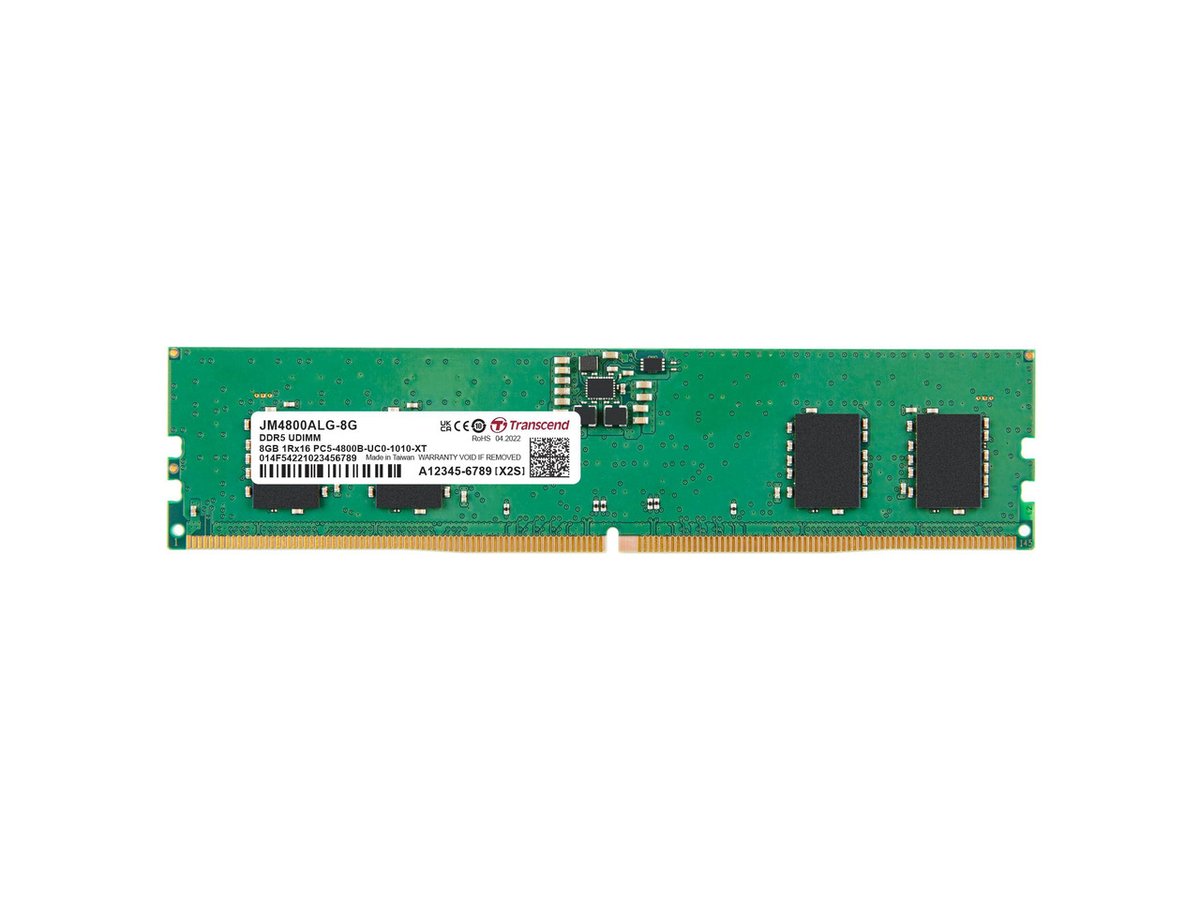 TRANSCEND JET MEMORY 8GB DDR5-4800 DIMM 2RX8 CL40 (1Gx16)x4