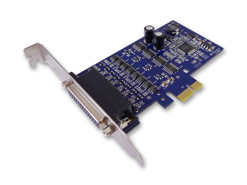 Sunix ipc-E3204S with Surge protection - standard + Low-profile dual bracket - 4 port RS232/422/485 high-speed serial , pci-e card , 128byte hardware + 128k software FiF, 921.6Kbps , 15KV ESD protection + 15KV IEC1000-4-2 Air Gap Discharge + 8KV IEC1000-4-2 Contact Discharge + 2KV surge protection , SUN2410 chipset