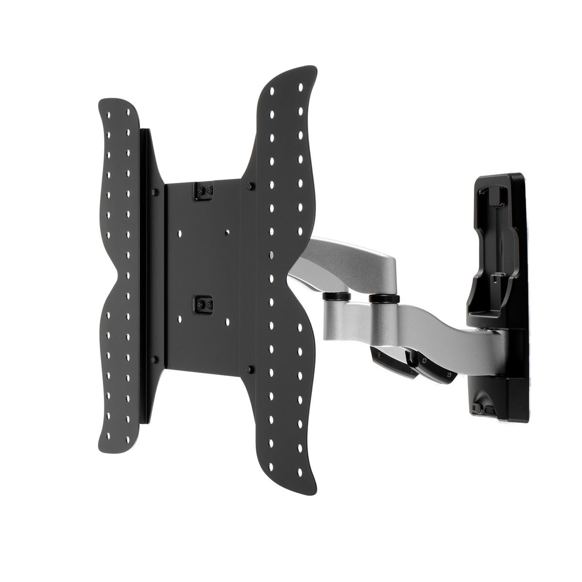 Aavara AS444 wall-mount lcd / plasma arms - 4 pivot - ultra slim profile - aluminum alloy , 2 arms with 3 joint , 32 ( +17~-15 ) tilt , +/-60 swivel , automatic safety lock , with ExperTorque technology , with smart cable management , vesa wall-mount : 100/200/300/400mm ; dim : 430x285x35mm , distance from wall 41-371mm ;support up to 35Kg