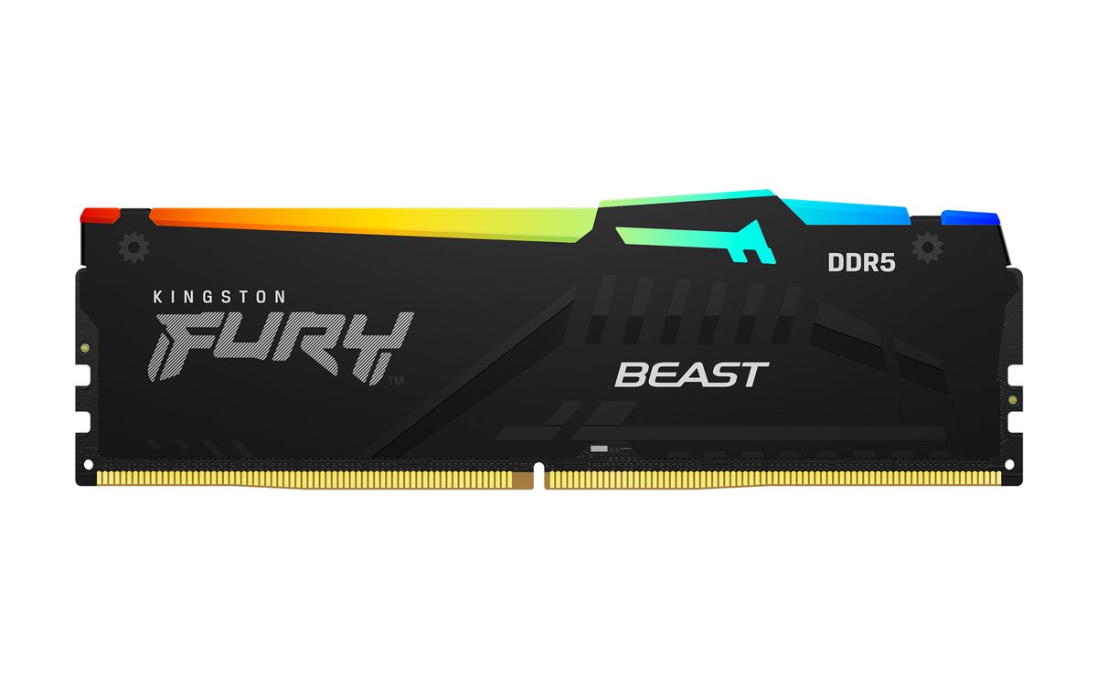 Kingston Fury Beast RGB - 8GB x1 (8GB) , DDR5-5600MT/s , CL36 , Black