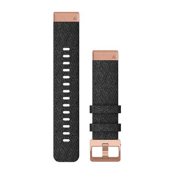 Garmin QUICKFIT® 20 Heathered Black Nylon with Rose Gold HW