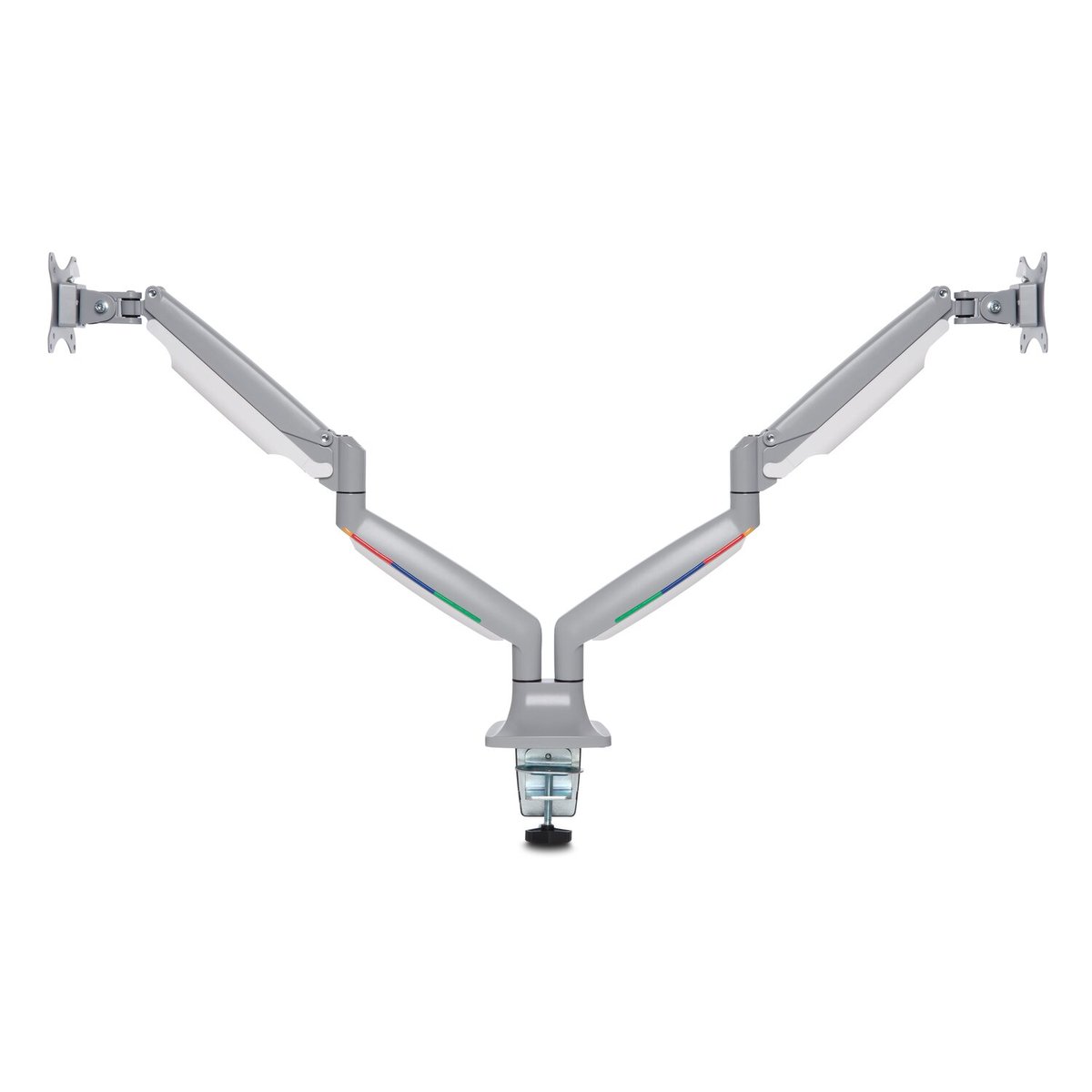 Kensington - Desk/Table Arm SmartFit One -Touch Height Adjustable Dual Monitor Arm - White