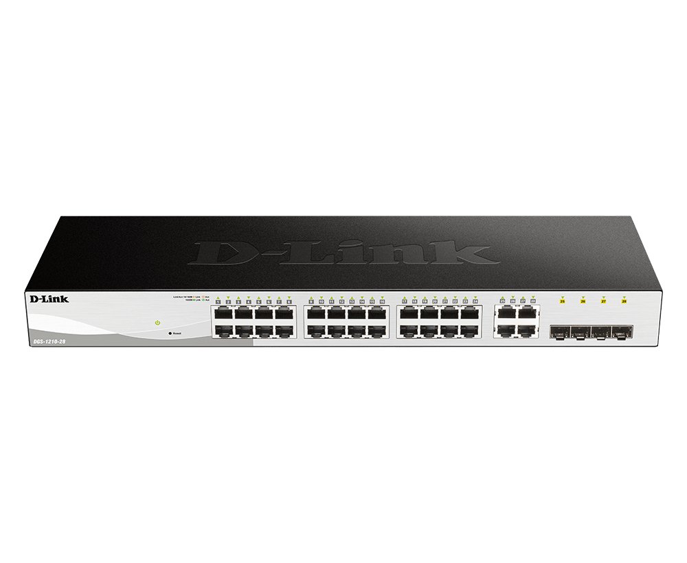 D-Link Consumer D-Link 28-Port Gigabit Smart Managed Switch; 24 port 10/100/1000Base-T ports + 4 SFP ports