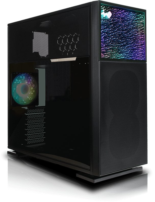 In Win n515 Nebula mid tower chassis - nebula panel with tempered glass + inner/outer parallel mirrors , infinite depth perception , front aRGB logo display , 2x mesh panels with honeycomb vents , quick-release side panel removal button + magnetic side panel for upper chamber , 1.2 mm thick steel and tempered glass , dedicated top chambers design for heat separation , no psu (top placed) , support upto 385mm long card with anti-sag support ; 1x usb3 type C( Gen2x2 ) + 2x usb3 + audio in/out - 2/0x 3.5" + 2/4x 2.5" - 1x120mm luna AL120 aRGB fan upto 9 , support 4x radiators upto 360mm - E-ATX with 7x expansion cards