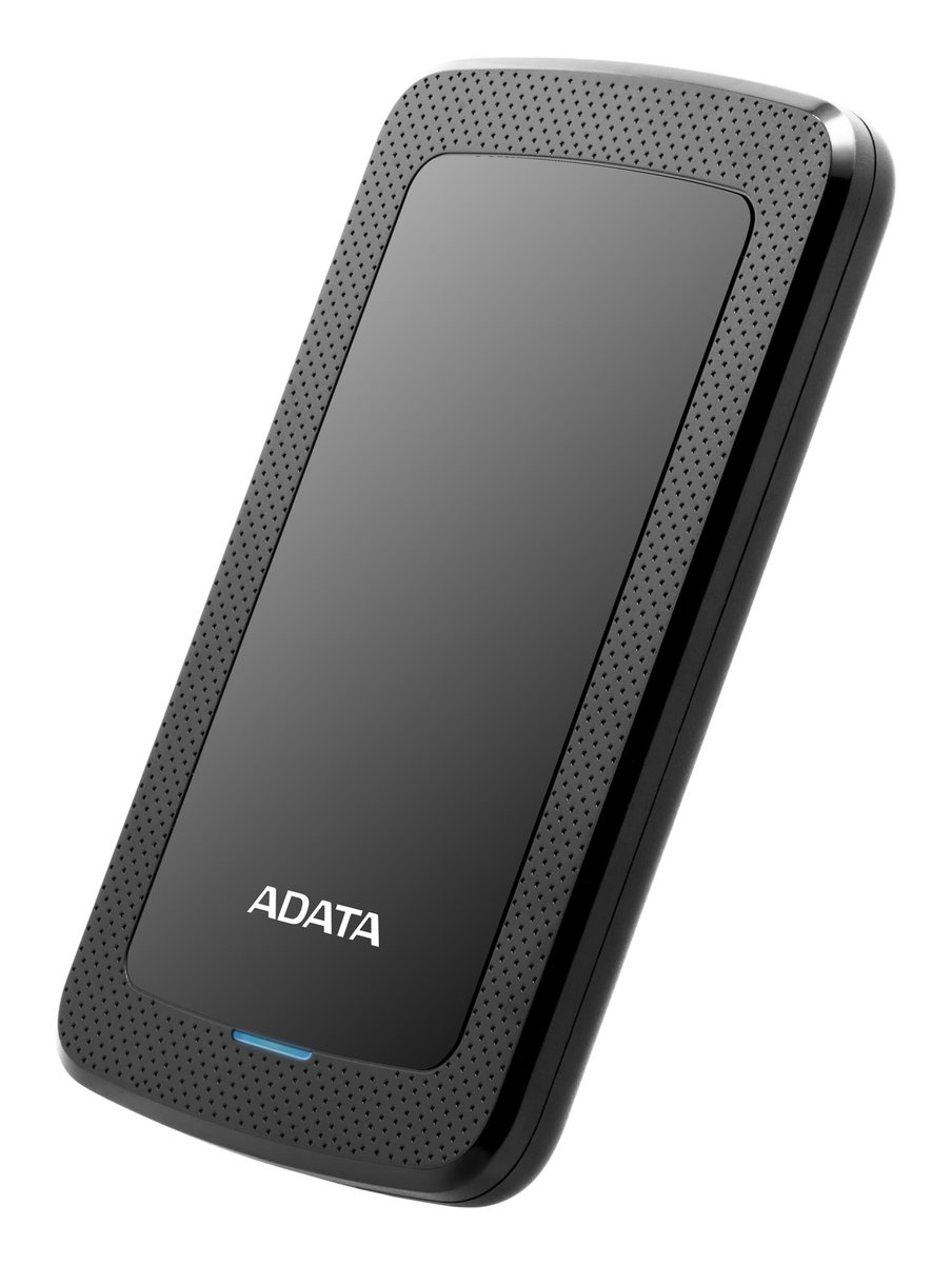 Adata HV300 series 2Tb/2000Gb blacK , 10mm slim design , G Shock Sensor Protection with warning LED , AES-256 bit encryption , with HDD transmission status LED , usb 3.0 ( USB 3.1 Gen1 / usb2.0 backward compatible ) , usb-powered , 126x81x10mm , with OStoGO + HDDtoGo utilities + 60days trial norton internet security - 3 years warranty