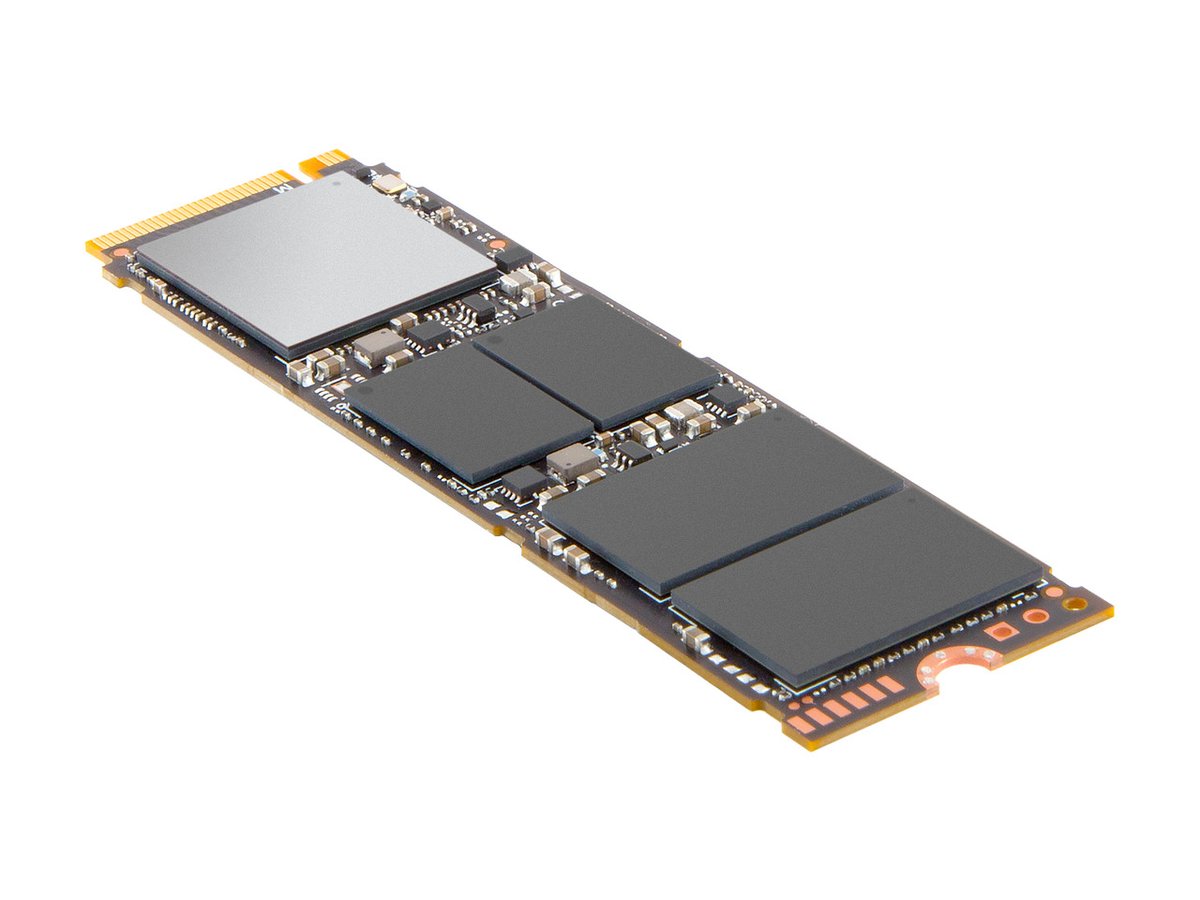 Intel SSDPEKKW010T8X1 1024Gb/1Tb 760P series - nGff ( M.2 ) 3D2 TLC SSD with NVMe PCIe (Gen3.0) x4 mode , type 2280 -22x80x2.38mm (single sided) , with 16Gb SLC + 512mb DDR3L caching , LDPC (Low Density Parity Check) ECC , with SRT+RST+256bit AES encryption, no RSE , SMi SM2262 8-ch controller , burst performance read/write : 3230/1625 mb/sec ; random ioPS 4K read/write : 340000/275000 , 1.6millions MTBF with 576 TBW - 5 years warranty