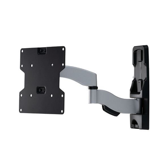 Aavara AE222 wall-mount lcd / plasma arms - ultra slim profile - aluminum alloy , 2 arms with 3 joint , +/-15 tilt , +/-90 swivel , automatic safety lock , with ExperTorque technology , with smart cable management , vesa wall-mount : 200x200 / 200x100 / 100x100 mm ; dim : 297x285x35mm , distance from wall 35-370mm ;support up to 25Kg