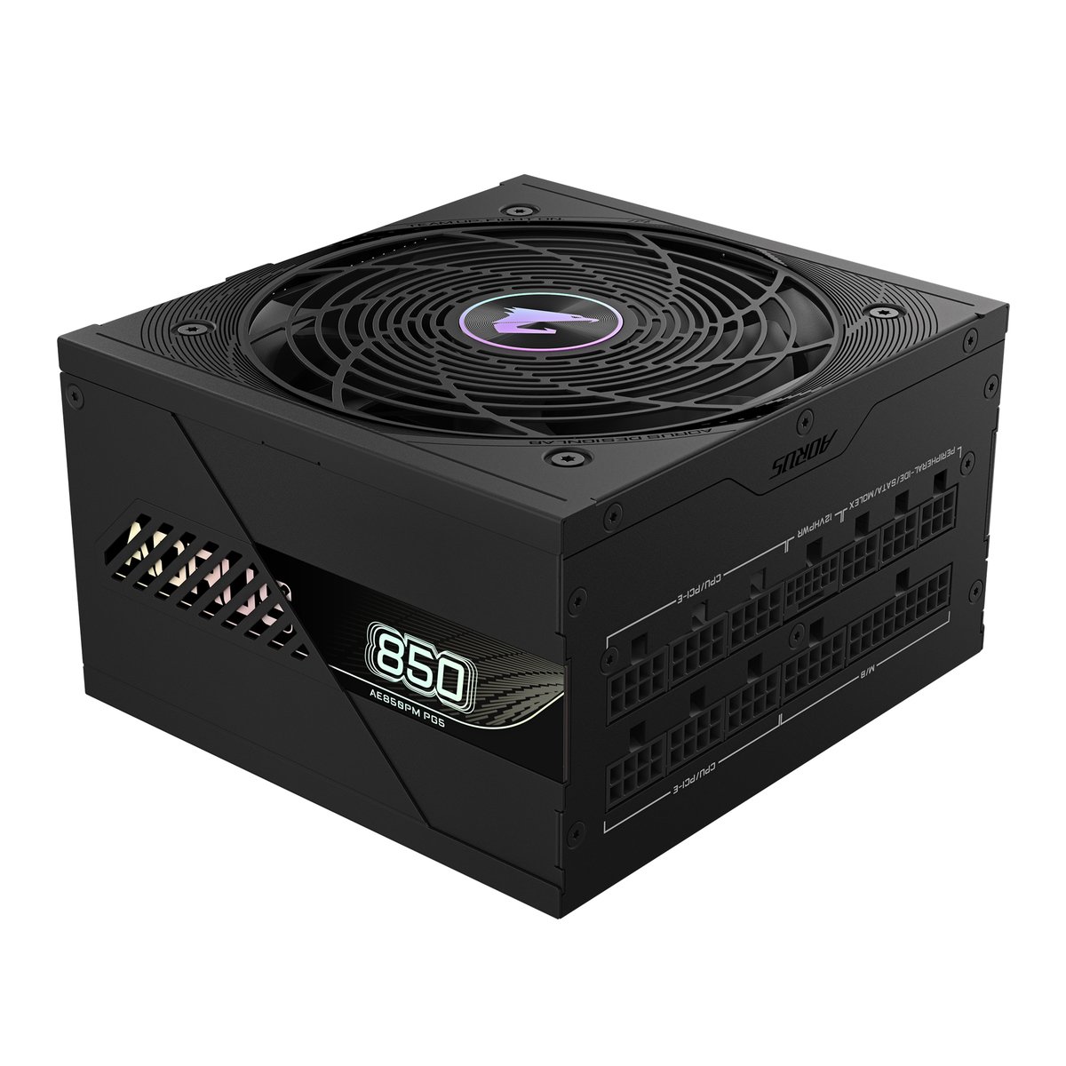 Gigabyte GP-AE850PM PG5 850w 80plus Platinum Modular Pci-e Gen 5 - 12x full Modular cable management ( all detachable + flat cable system ) , Intel ATX 12V v3.1 - 24pin ( 4pin detachable ) , 2x EPS12V , 1x 16pin PCI-E Gen5.1 Power , 6x 8pin (2+6) PCI-E power , 8x SATA + 4x 4pin molex, flat all black cable design , 120mm FDB fan ( Fluid Dynamic Bearing ) - with OCP / OVP / UVP / OPP / SCP / OTP protections , with 100% Japanese Capacitors , 5 years warranty - no power cord