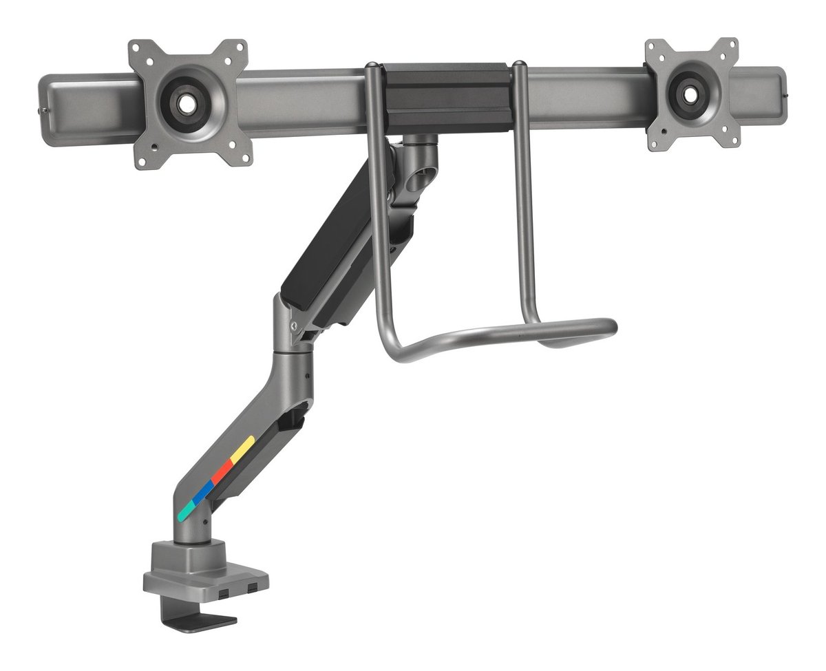 Kensington - Desk/Table SmartFit with CrossBar and Handle Dual Monitor Arm - Black
