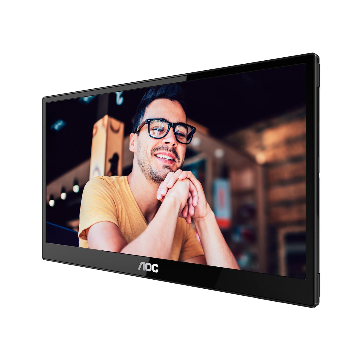 AOC-16T20 Monitor|USB C Powered|15.6 inch|IPS 1920x1080 60Hz| Mini HDMI|Portable|230nits|VESA Mount|Smart cover|3YR Warranty