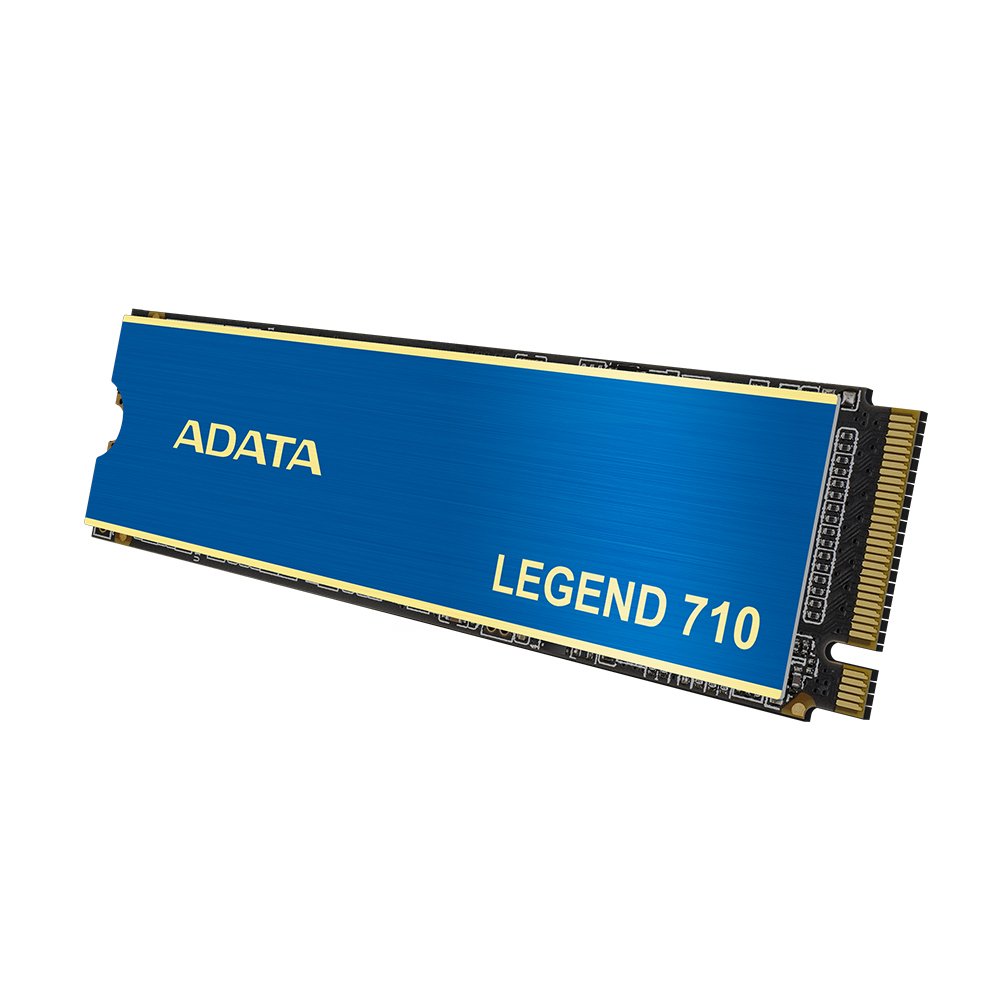 ADATA ALEG-710-512GCS 500Gb Legend710 series ( with removable aluminum heatsink ) - NGFF ( M.2 ) 3D QLC SSD with NVMe PCIe Gen3 x4 mode , type 2280 -22x80x3.13mm (single sided) , supports HMB (Host Memory Buffer) , with SRT+RST+256bit AES encryption , Realtek RTS5766DL 4-ch controller , burst performance read/write : 2400/1000 mb/sec ; random ioPS 4K read/write : 90000/150000 , 1.5millions MTBF with 130TB TBW - 3 years warranty