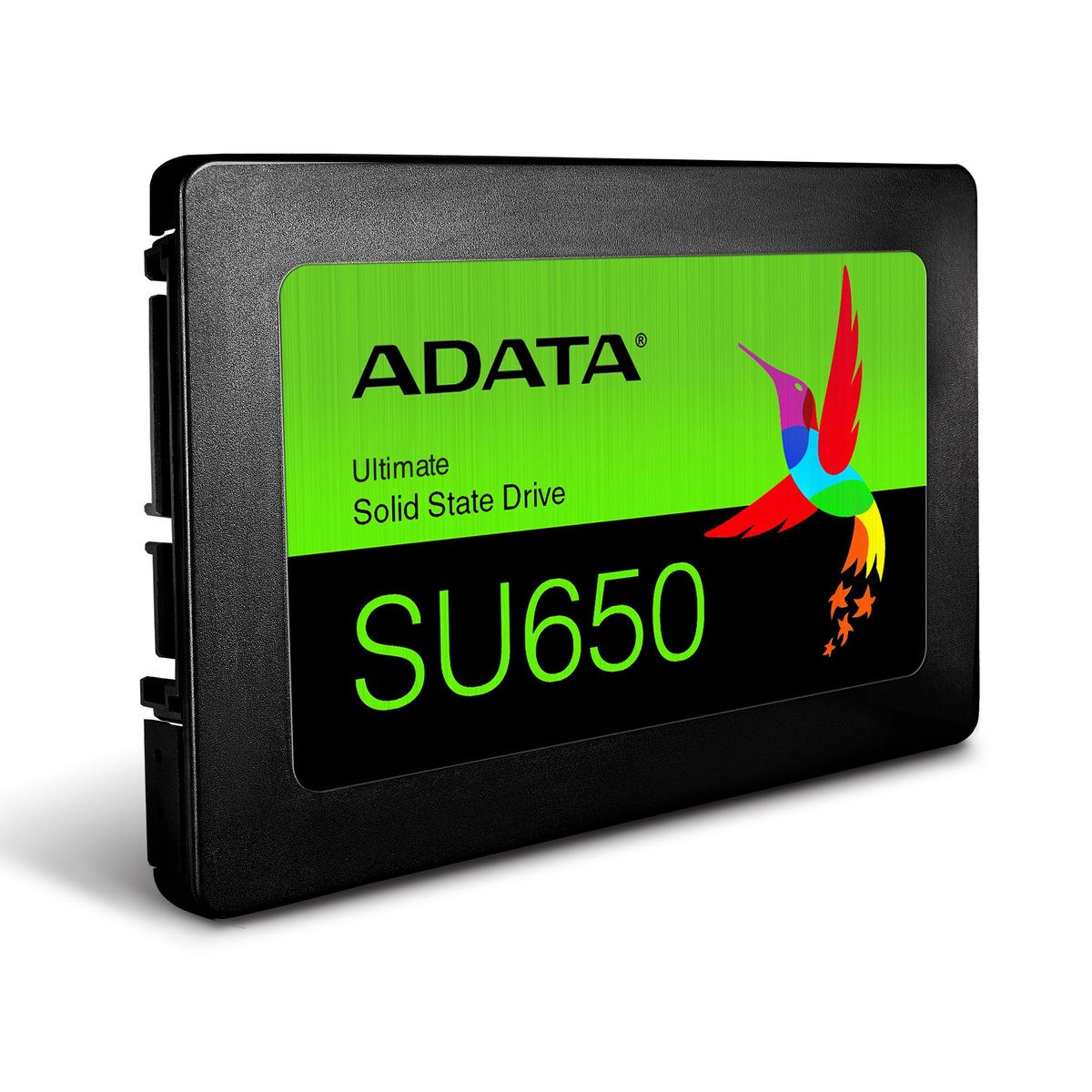 Adata ultimate SU650 480Gb 2.5" SATA6G SSD , 3D-TLC - 6Gb SLC+ 512mb DDR3 caching , with AES-256 security + Agile ECC + VPR (Virtual Parity Recovery) technology , compressible data (ATTo) read/write : 520/320mb/sec , incompressible data (AS-SSD) read/write : 520/450mb/sec , Random Read/Write 4K : 40000/75000 ioPS , with BGC (Background Garbage Collection) - 2 millions MTBF with 280TBW - 3 years warranty