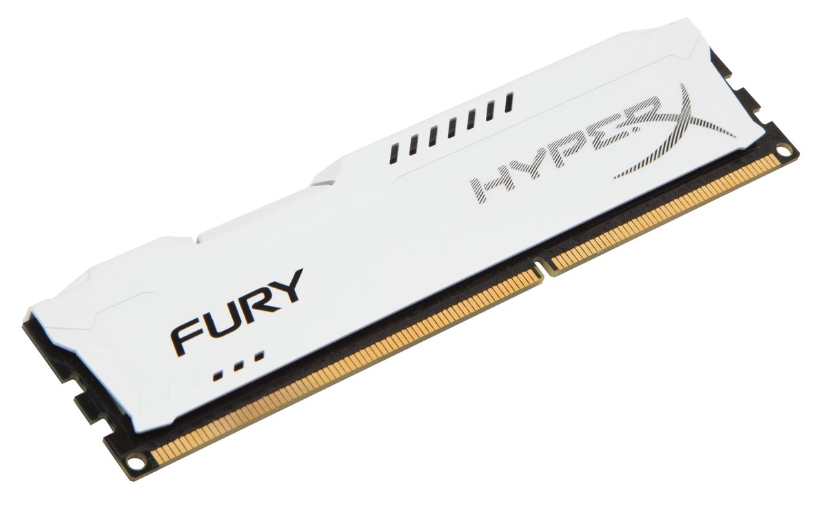 Kingston hyper-x Fury HX316C10FW/8 with asymmetrical White heatsink , 8Gb , ddr3-1600 , CL10 , 1.5v - 240pin - lifetime warranty
