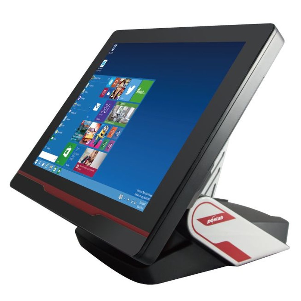 Poslab IronPOS 76; 15'' Full Black Bezel Free Resistive Touch; Intel J1900 Quad Core 2.4GHz CPU; 2.5'' 64GB SSD; 4GB RAM;Fanless