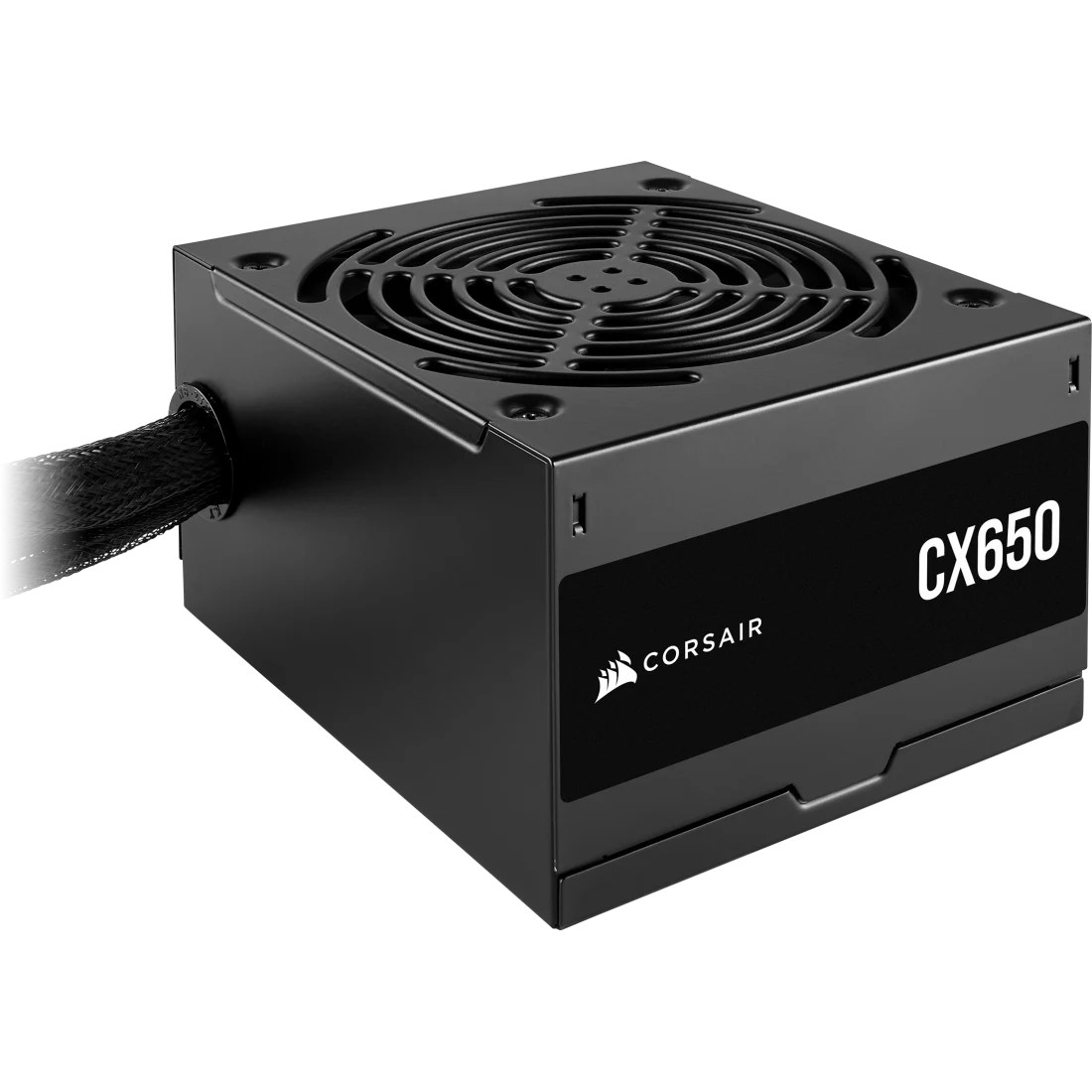 Corsair CX650 — 650 Watt 80 PLUS Bronze; 5yr Warranty; ATX (1); EPS (1); PCI-E (2); 4-Pin Peripheral (2); SATA (3).