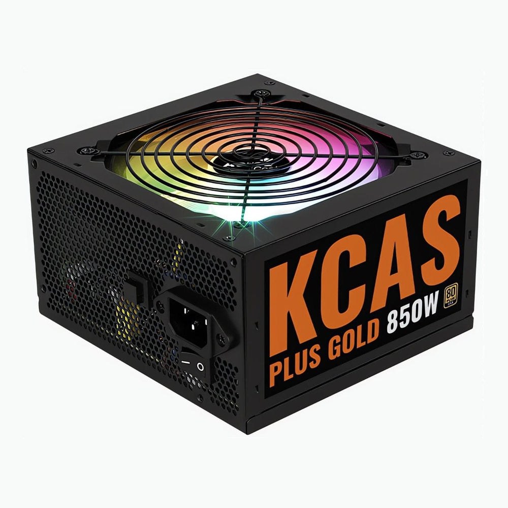 Aerocool KCAS PLUS Gold 850W RGB PSU - ATX 24 PIN; 2x 4+4PIN CPU; 8x SATA; 4x PATA; 3x PCIe 6+2PIN.