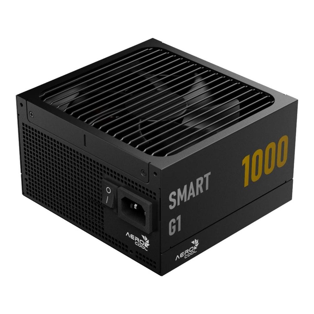 Aerocool SMART G1 Gold 1000W PSU - ATX 3.1 PCIe5.1 - ATX 24 PIN; 2x 4+4PIN CPU/2x CPU 8PIN; 12x SATA; 2x PATA; 2x PCIe 6+2PIN; 1
