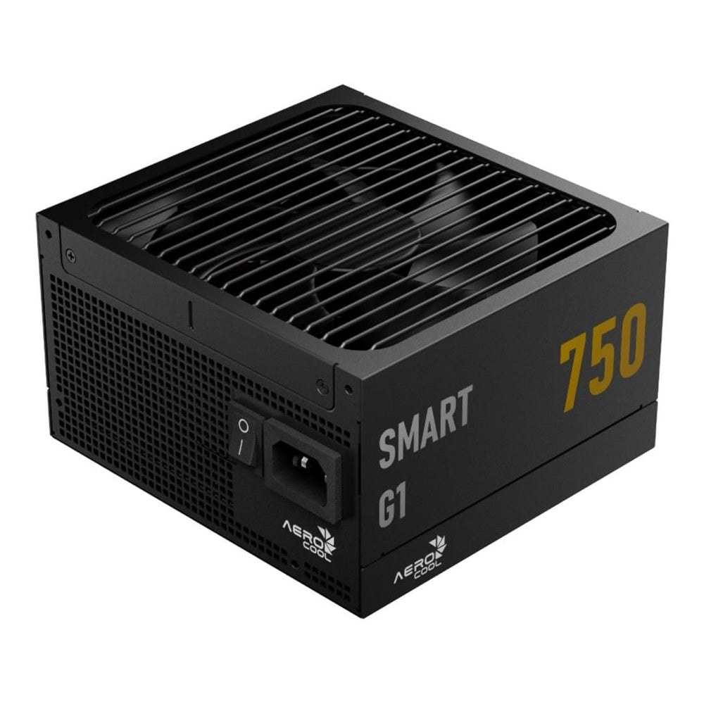 Aerocool SMART G1 Gold 750W PSU - ATX 3.1 PCIe5.1 - ATX 24 PIN; 2x 4+4PIN CPU/2x CPU 8PIN; 12x SATA; 2x PATA; 3x PCIe 6+2PIN; 1x