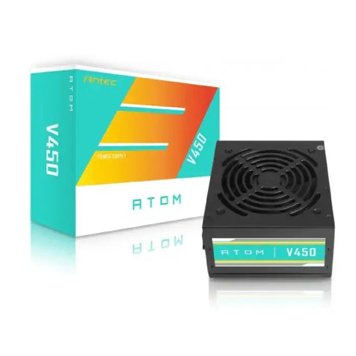 Antec ATOM V450 Atom V450 450w - 24pin ( 4pin detachable ) , 1x EPS12V , 1x 8pin (2+6) PCI-E power , 3x SATA + 2x 4pin molex , 120mm Silent fan - with OPP / OVP / UVP / SCP protections , 2 years warranty - no power cord
